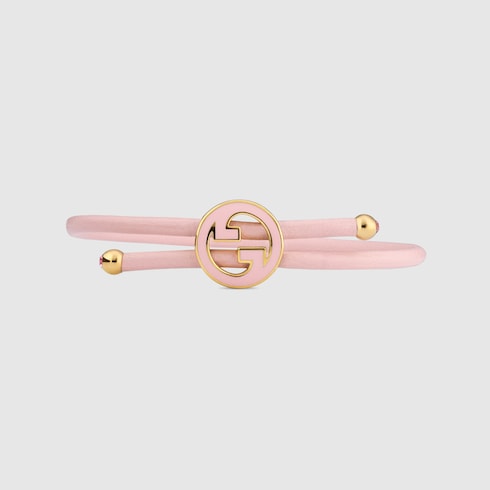 Bracelet with enamel Round Interlocking G