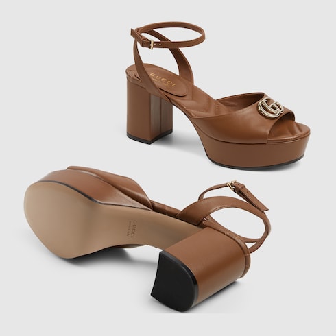 Women's platform sandal with Double G