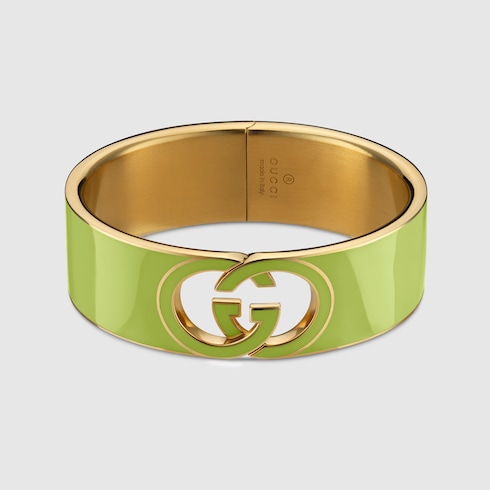 Bracciale rigido smaltato Gucci Interlocking
