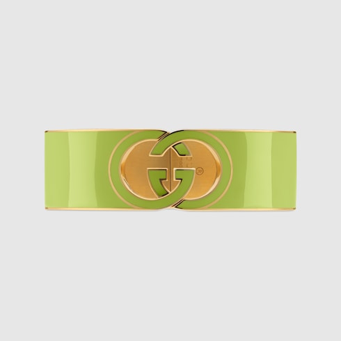 Bracciale rigido smaltato Gucci Interlocking