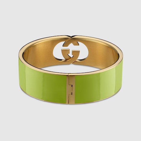 Bracciale rigido smaltato Gucci Interlocking