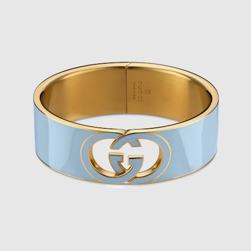 Gucci Interlocking enamel cuff bracelet