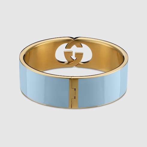 Gucci Interlocking enamel cuff bracelet