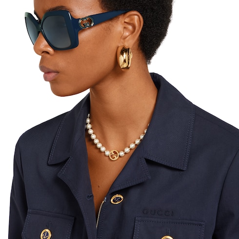 Collana Gucci Interlocking con perle
