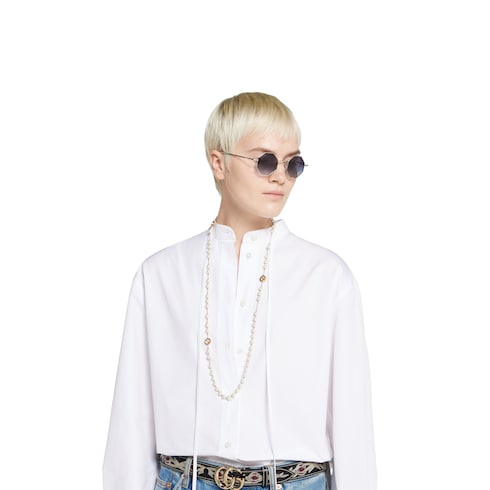 Gucci Interlocking long pearl necklace