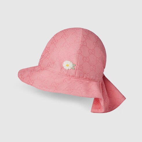 Cappello neonato in cotone GG jacquard in rosa GUCCI® IT