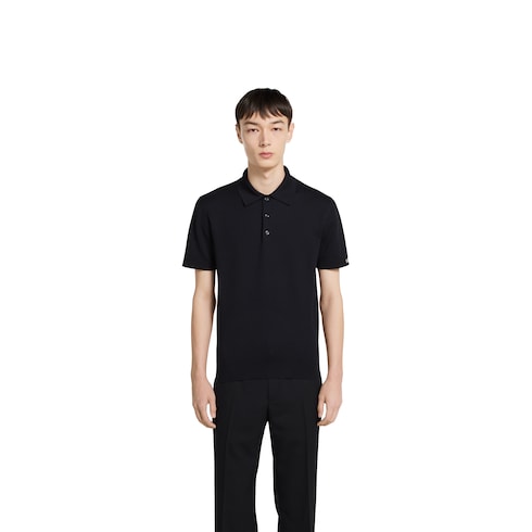 Polo en maille de soie et coton