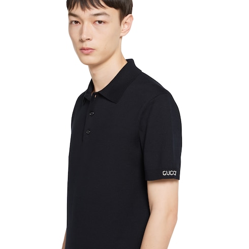 Polo in maglia di cotone e seta