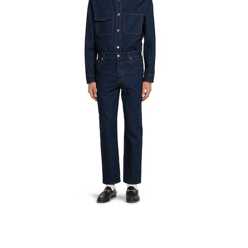 Pantalone slim-fit in denim di cotone
