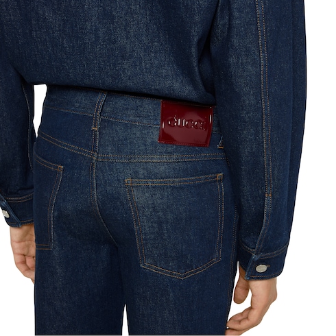 Pantalón ajustado de denim de algodón