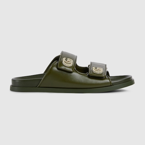 Women's sandal with crystal Double G