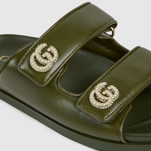 Sandalo donna con Doppia G con cristalli
