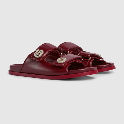 Sandalo donna con Doppia G con cristalli
