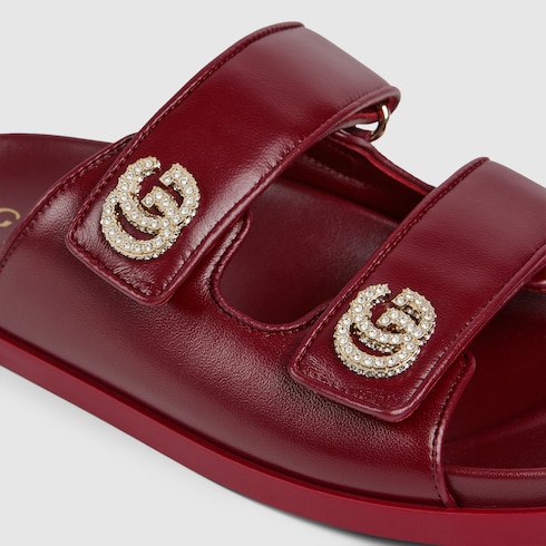 Sandalo donna con Doppia G con cristalli