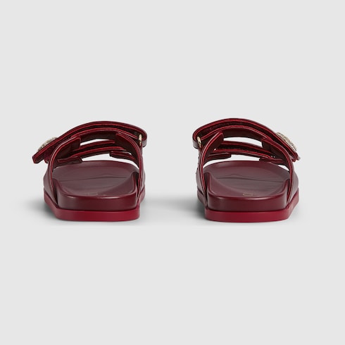 Women's sandal with crystal Double G
