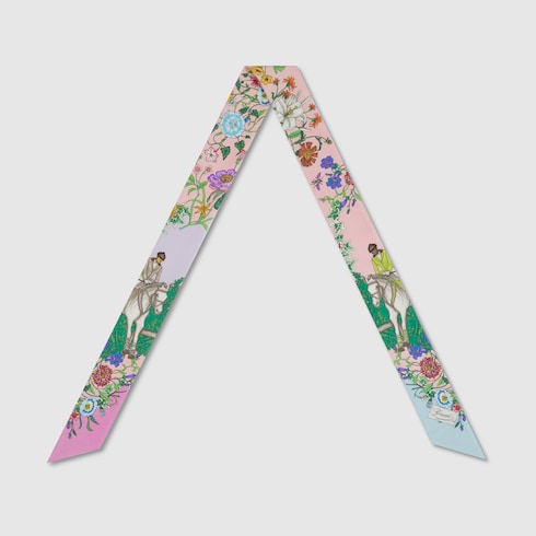 Lazo para el cuello sarga de seda estampada
