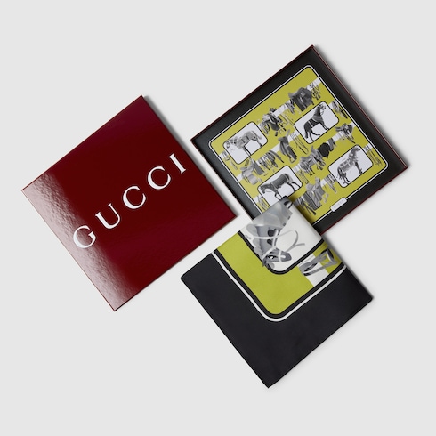 Vierecktuch aus Seide mit Print, 90 x 90 Projekt