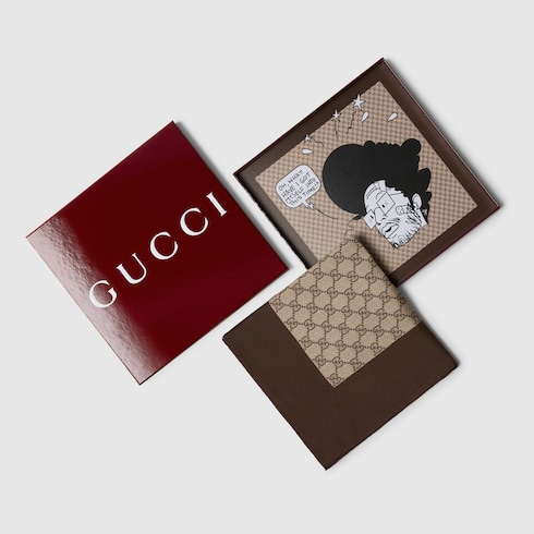 Carré in seta con stampa del progetto 90 x 90