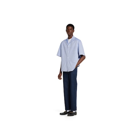 Camicia in cotone Oxford con etichetta in rilievo