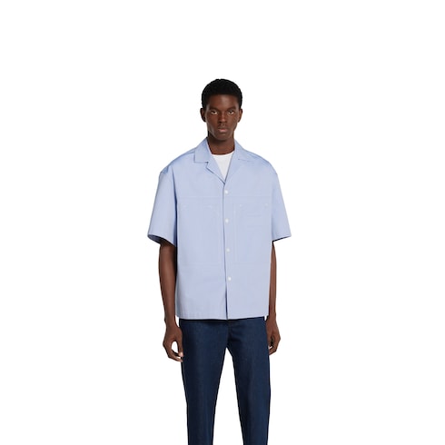 Camicia in cotone Oxford con etichetta in rilievo