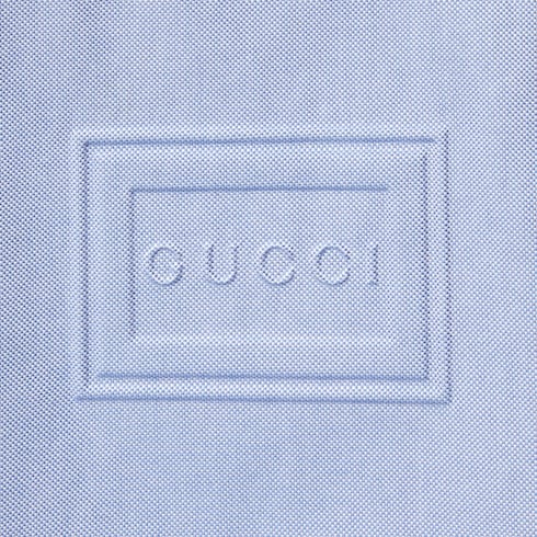 Camicia in cotone Oxford con etichetta in rilievo