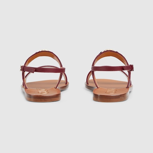 Sandales à motif GG enlacés et bande Web pour femme