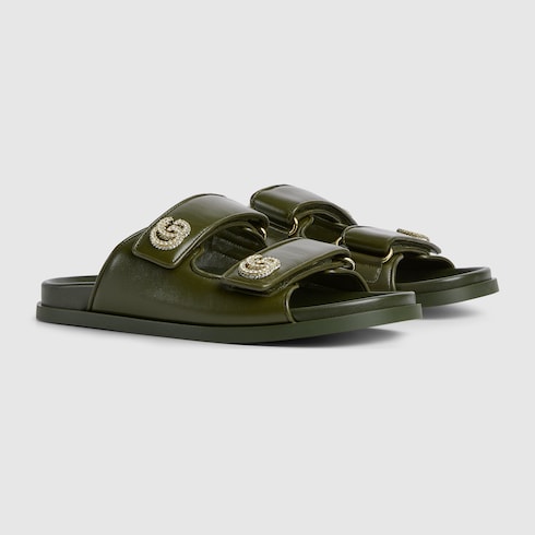Women's sandal with crystal Double G