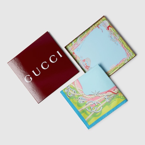 Pañuelo cuadrado seda motivo proyecto 90 x 90