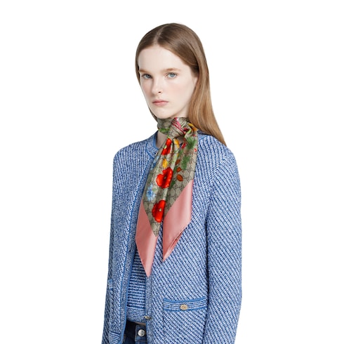 Printed silk twill carré