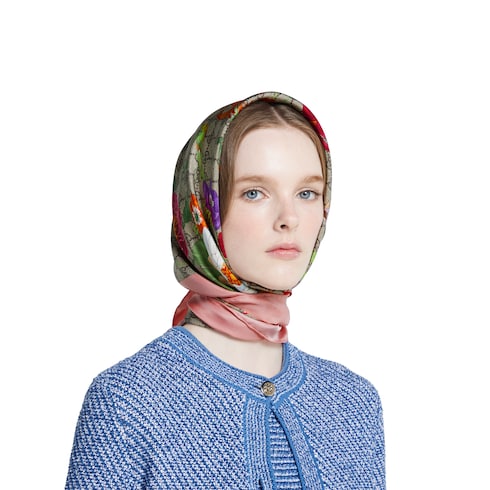 Carré in twill di seta stampata