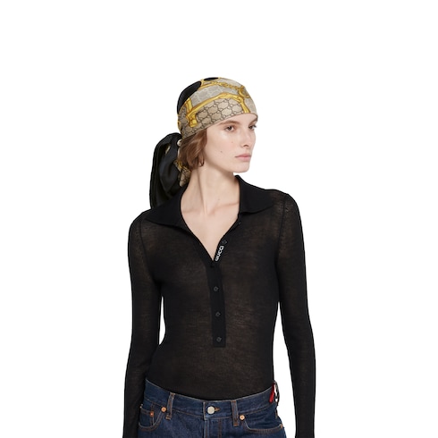 Carré en twill de soie imprimé