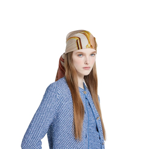 Printed silk jacquard carré