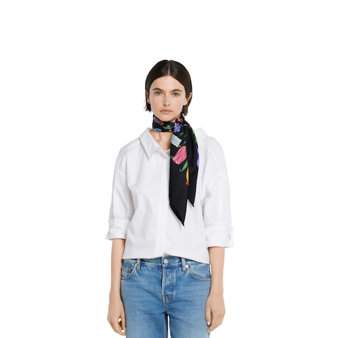 Carré en twill de soie imprimé