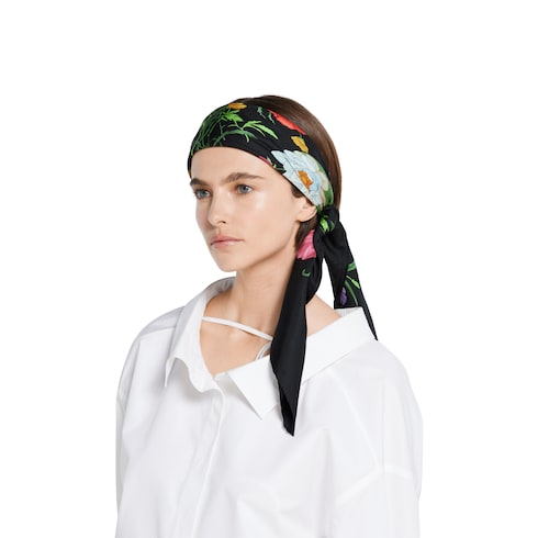 Pañuelo cuadrado de sarga de seda estampada