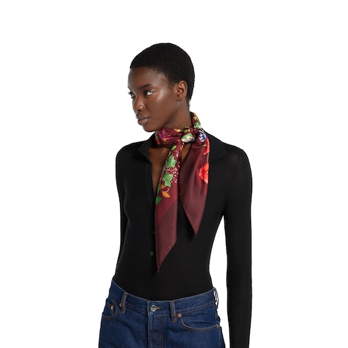 Printed silk twill carré