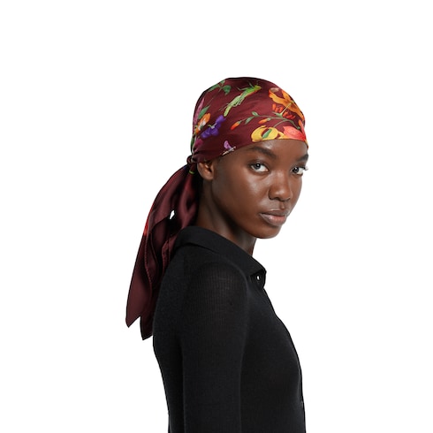 Carré Flora en twill de soie à imprimé