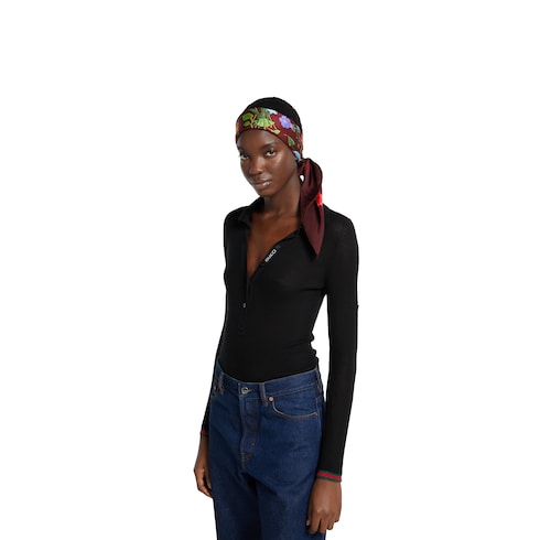 Carré Flora en twill de soie à imprimé