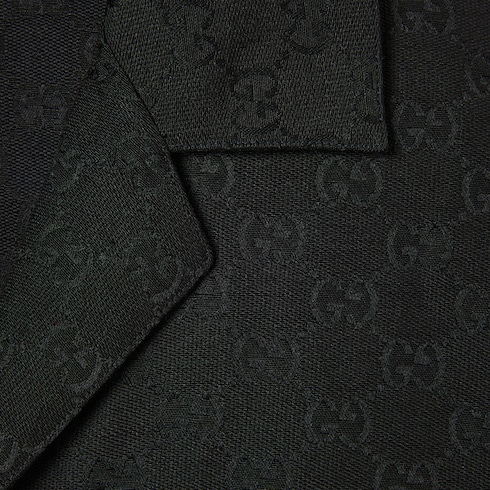 Camisa bowling de mezcla de lino y lona GG