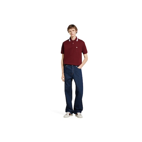 Polo de piqué de algodón con bordado