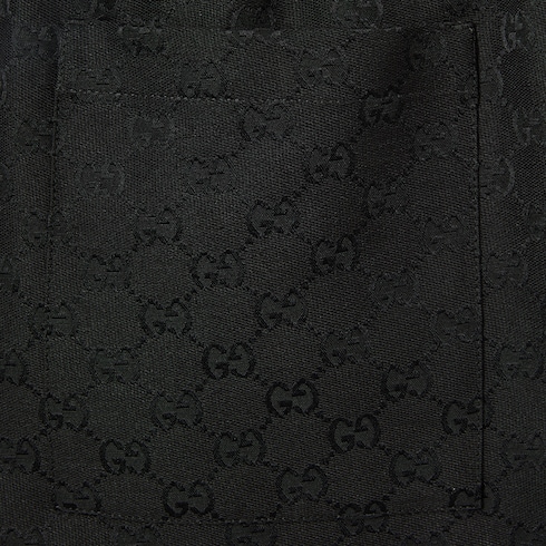 Short en toile en mélange de lin à motif GG