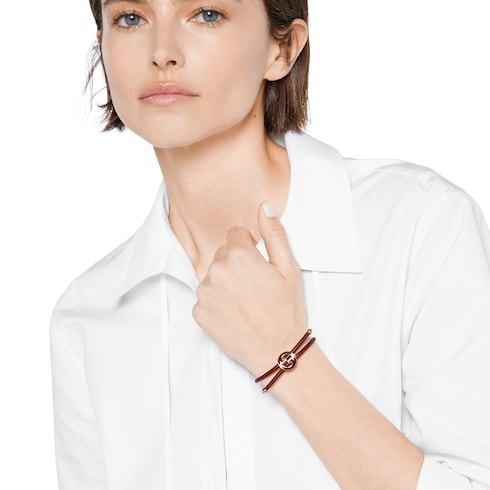 Bracciale con Incrocio GG Tondo smaltato