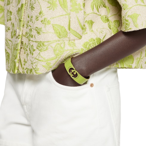 Bracciale rigido smaltato Gucci Interlocking