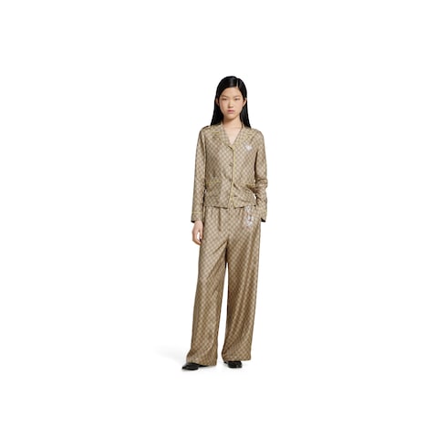 GG silk twill shirt with print
