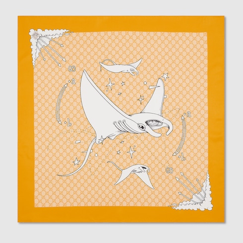 Vierecktuch aus Seide mit Print, 90 x 90 Projekt