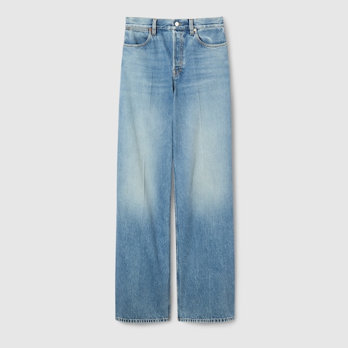 Pantalone a gamba larga in denim