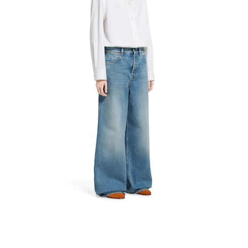 Pantalone a gamba larga in denim