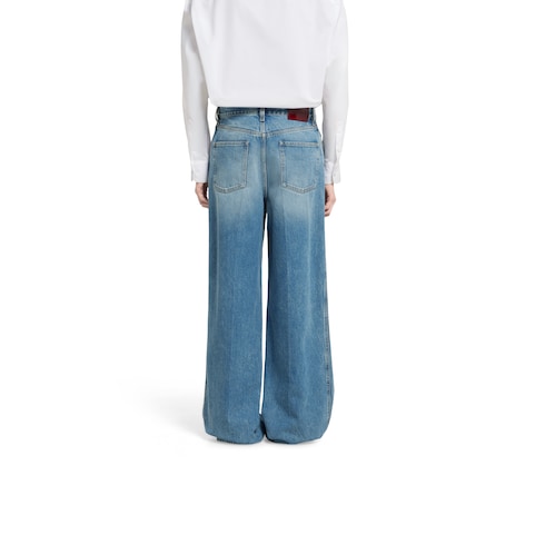 Pantalone a gamba larga in denim