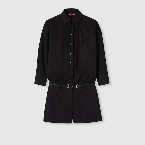 Cotton poplin jumpsuit with embroidery Detail 2