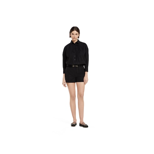 Cotton poplin jumpsuit with embroidery