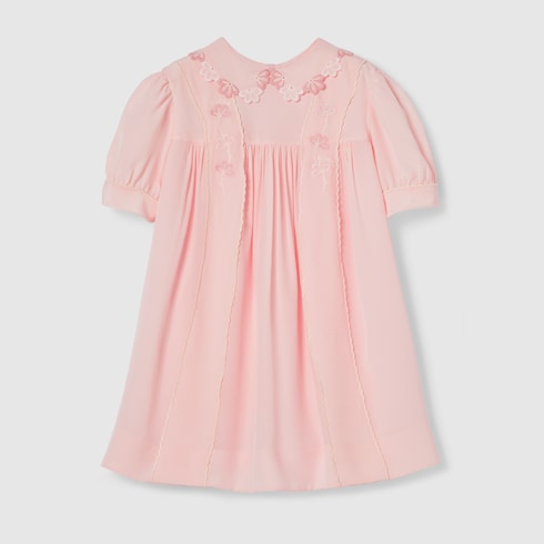 Children's embroidered silk dress